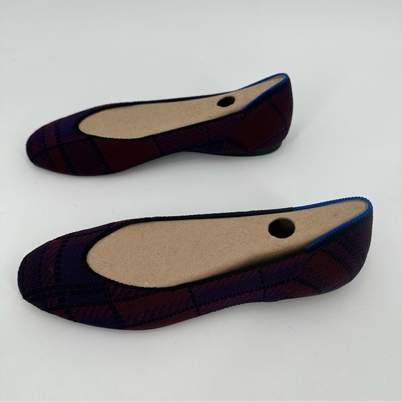 ROTHYS Cranberry Plaid Flats 7.5 Women’s Retired Pattern Shoes - Picture 4 of 12